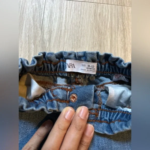 ZARA Baby Denim Jeans 9–12M Elastic Waist - Picture 3 of 5